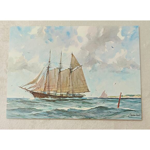 (6) Marine Water Colors Gordon Grant State Mutual Life Assurance Co of America - Picture 7 of 11